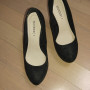 H&M 스웨이드 블랙 둥근코 하이힐(13cm)
