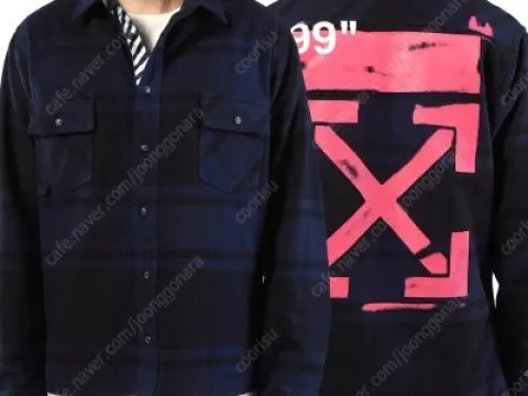 [S] 오프화이트 19ss 플란넬 체크 셔츠 블루