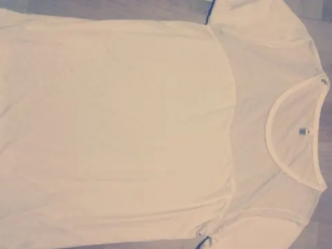 화이트시스루도트반팔티
