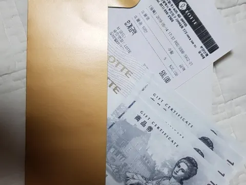롯데백화점 상품권 5장 장당9만원 일괄